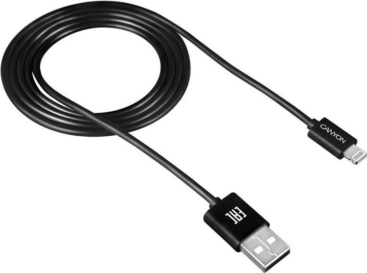 Actual product image Canyon CNE-CFI1B lightning cable Black (1 m, USB 2.0, 5 W)