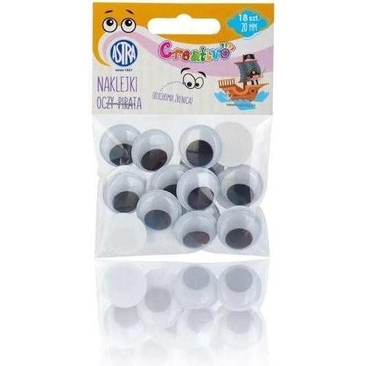 Astra CREATIVO Selbstklebende Augen 20mm Pirat