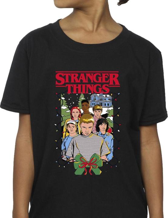 Produktbild Netflix Stranger Things Christmas Poster TShirt Mädchen (152, 158)
