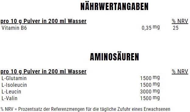 Nährwerte und Zutaten Weider Premium BCAA Powder (500g Dose) (Orange, 1 x, 500 g)