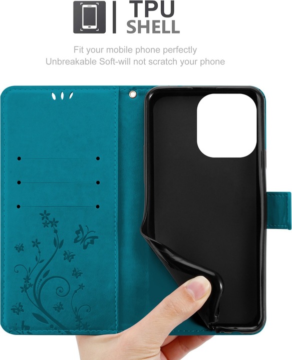 Immagine prodotto Cadorabo Cover per Apple iPhone 14 PRO MAX in stile libro a fiori (Apple iPhone 14 Pro Max)