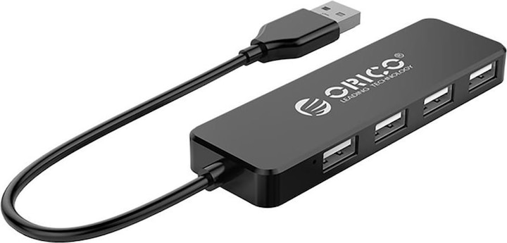 Produktbild Orico Converter FL01 USB-A Hub Docking Station 4x USB-A 2.0 - Black (USB-A, 4 Ports)