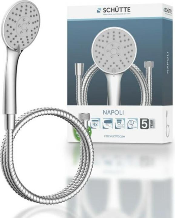 Magni SCHÜTTE NAPOLI Brauseschlauch mit Handbrause Duschbrause mit 3-fach verstellbarem Duschkopf Brausese