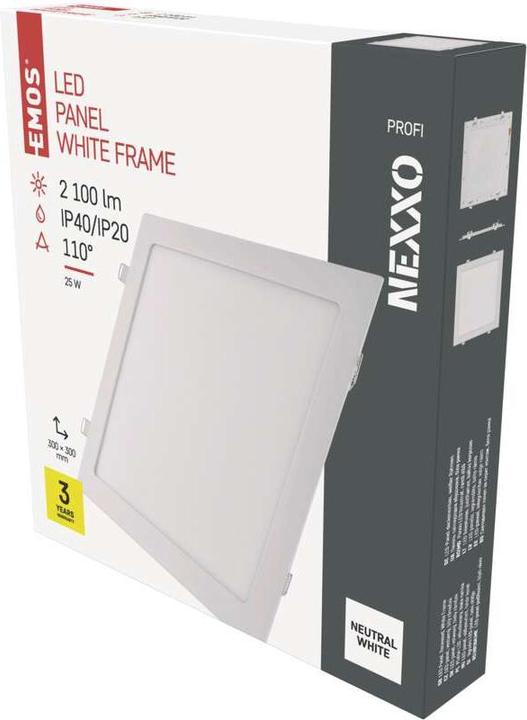 Produktbild Emos LED-Einbauleuchte NEXXO, quadratisch, weiss, 25W, neutralweiss (2100 lm)