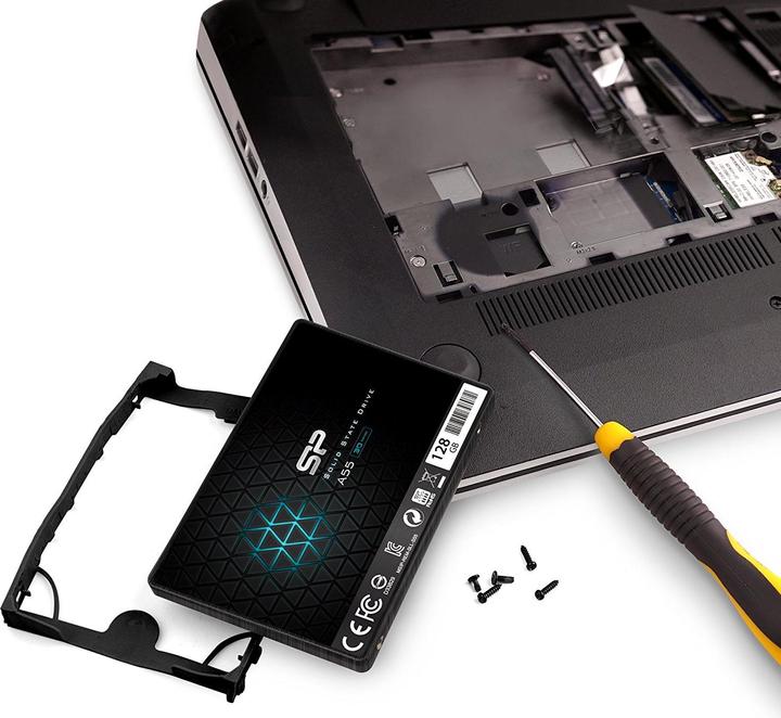 Image du produit Silicon Power A55 128 Go, facteur de forme SSD 2,5", interface SSD SATA, vitesse d'écriture 420 Mo (128 Go, 2.5")