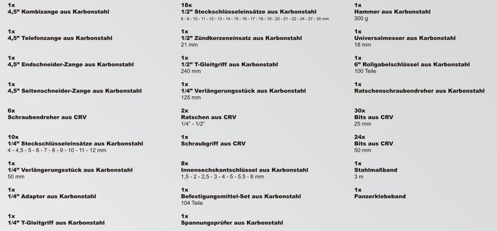 Produktbild Karcher Werkzeugkasten - 117-teiliges Werkzeugset aus Chrom Vanadium & Karbonstahl (117 Teile)