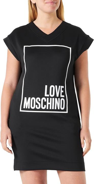 Love Moschino Comfort Fit V-Neck Short Sleeve Dress (38)