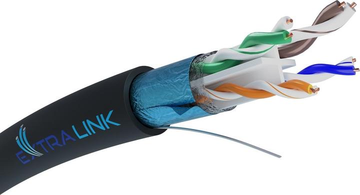 Extralink CAT6 FTP (F/UTP) V2 EXTÉRIEUR PAIRE TORSADÉE 25M (UTP, CAT6, 25 m)