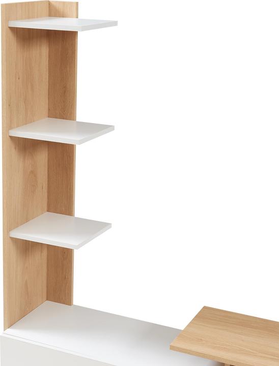 Produktbild En.Casa Fernsehschrank Rauki 233x31x141 cm Weiss/Eicheoptik (233 x 31 x 141 cm)