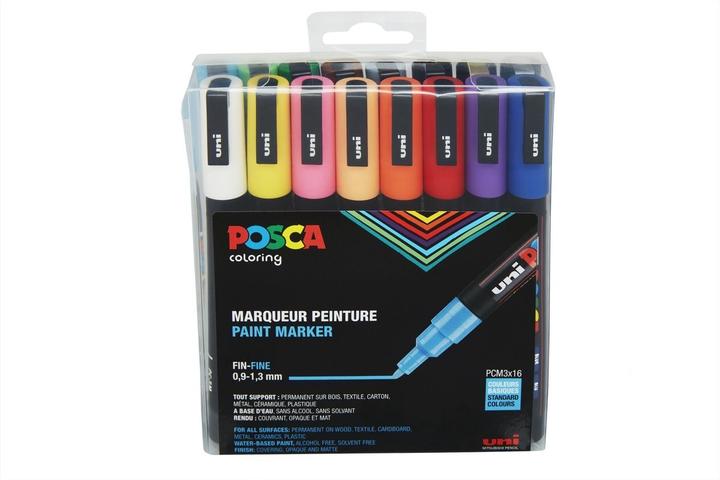 Image du produit Posca Crayon feutre PC-3M Set de 16 pièces (Multicolore, 1.30 mm, 16 x)