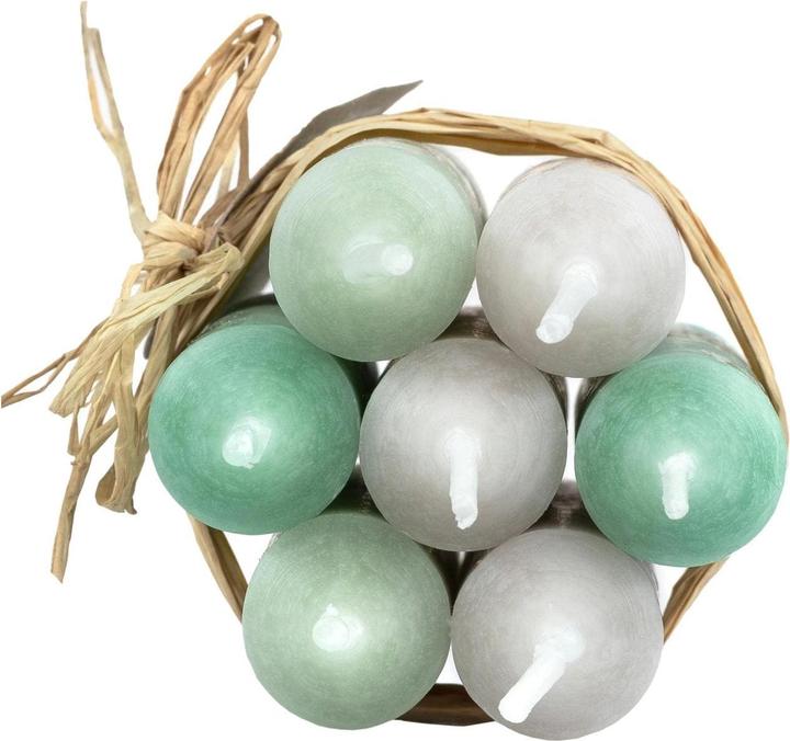 Produktbild Herzog Kerzen Stabkerze Rauhreif 2.2 x 12 cm, 7 Stück, Türkis (7 Stk.)