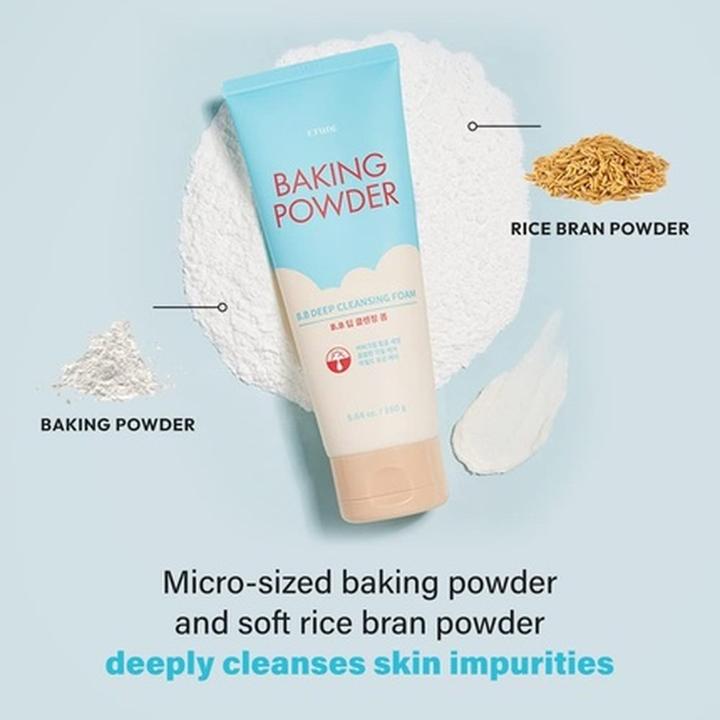 Image du produit Etude House Baking Powder B.B Deep Cleansing Foam (mousse nettoyante en profondeur) (Lingettes nettoyantes pour le visage, 160 ml)