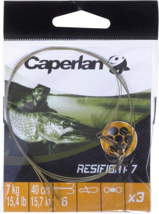 Produktbild Caperlan Vorfach Stahlvorfach 7 kg Drillingshaken (40 cm)