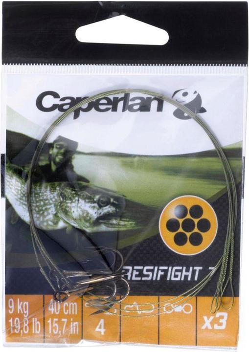 Produktbild Caperlan Vorfach Stahlvorfach Drillingshaken 9 kg 3 Stueck (40 cm)