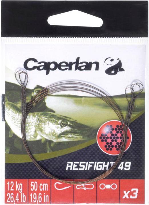 Produktbild Caperlan Vorfach Stahlvorfach Bissfest 2 Stk. (50 cm)