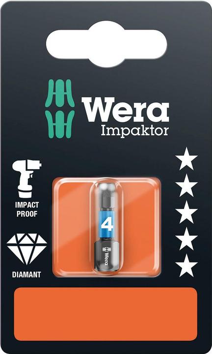 Actual product image Wera 840/1 IMP DC Hex-Plus 4,0 x 25 mm SB (Allen screw)