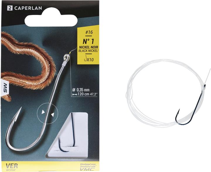 Actual product image Caperlan Leader hook with Oehr SN worm