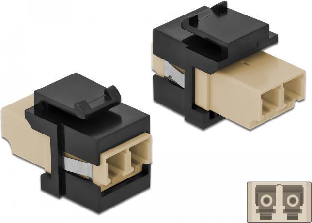 Actual product image Delock Keystone module LC duplex female to LC duplex female beige / black (Keystone module)