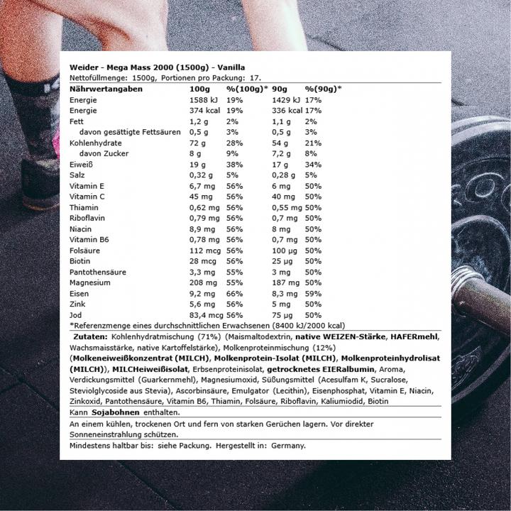 Actual product image Weider Mega Mass 2000 (1x)