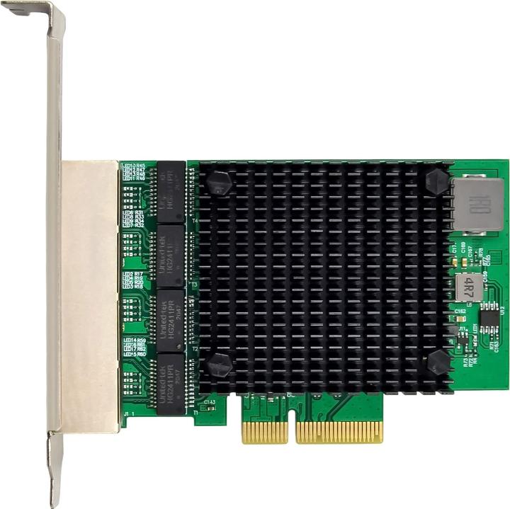 Immagine prodotto InLine Scheda di rete Quad Gigabit, 4x RJ45 2.5Gb/s, PCIe x4, inclusa staffa per slot a basso profilo (PCIe)