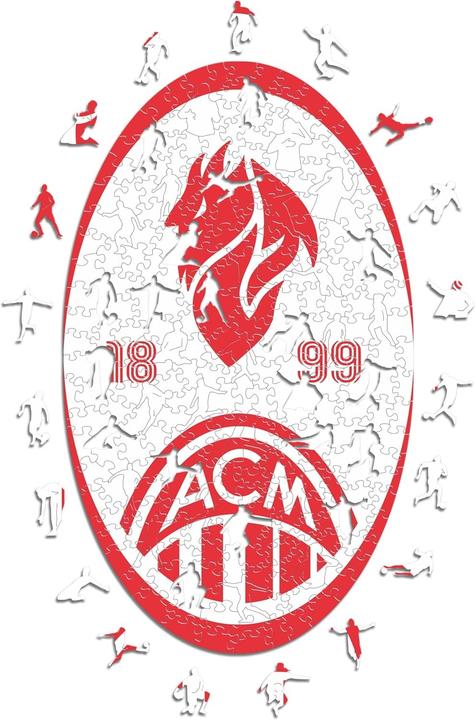 Iconic AC Milan - Retro Logo - Holz Puzzle Grösse L (500 Teile) (500 Teile)