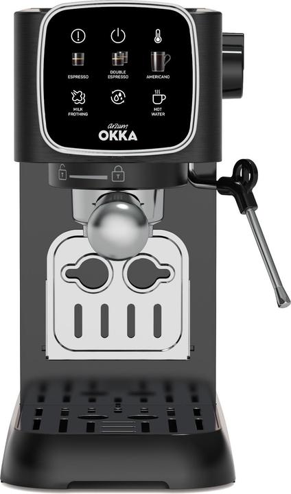 Arzum OK0034-0500 Espressomaschine mit Siebträger Chrom mit Milchaufschäumdüse