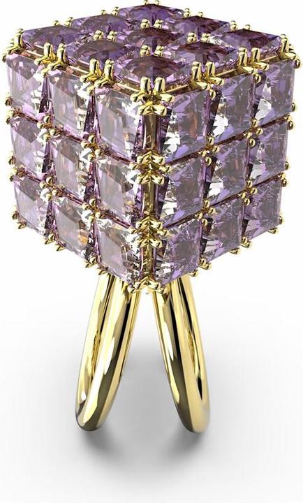 Actual product image Swarovski Curiosa Cocktail Ring Cushion Cut Purple Gold (52)