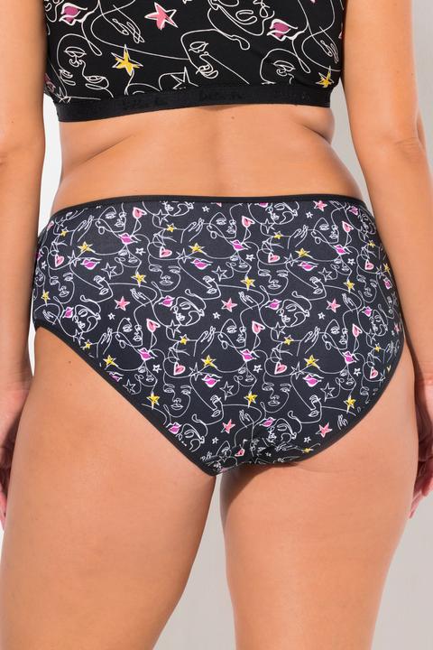 Actual product image Ulla Popken 5 Pack of Midi Briefs- Scribble Print (58)