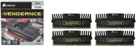 Produktbild Corsair Vengeance (4 x 8GB, 1866 MHz, DDR3-RAM, DIMM)