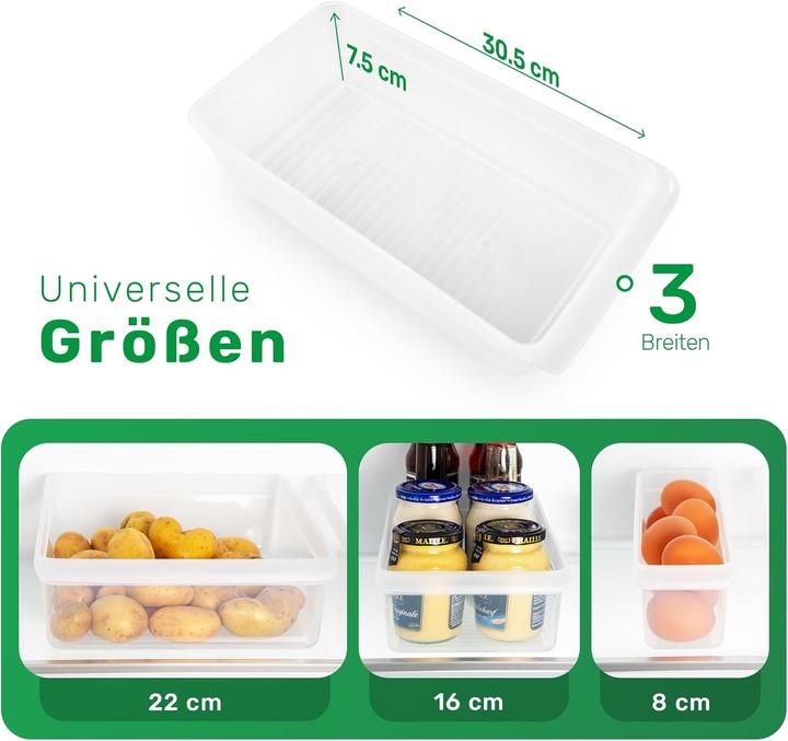 Actual product image Novaliv Kühlschrank 6er Set Organizer Kühlschrank Klein + Mittel + Gross BPA-frei Küchenordnung küche