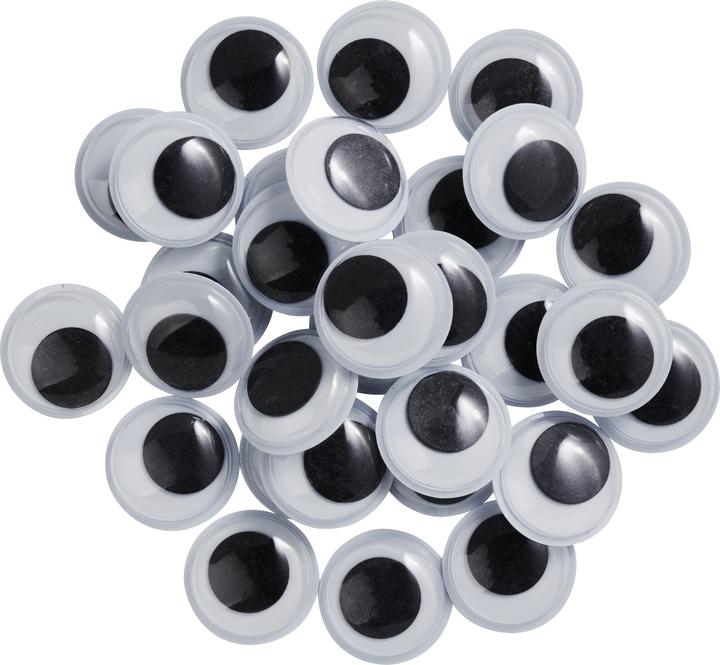 VBS Yeux vacillants à coller "Rond", 20 mm, 30 pièces