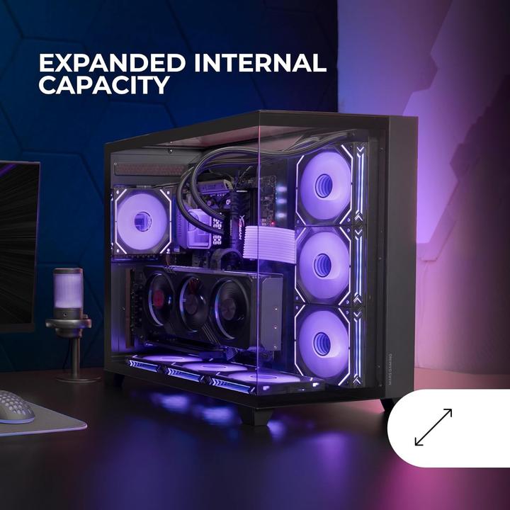 Immagine prodotto Mars Gaming Boitier Moyen Tour Atx Mc-3c RGB Avec Panneaux Vitrés (Noir) (ATX, mATX, Mini-ITX)