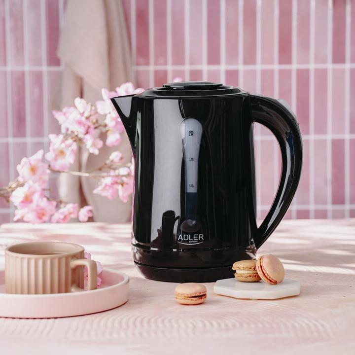 Actual product image Adler Teapot Kettle | AD 1244 | Electric | 1850 W | 2.5 L | Plastic | 360° rotational base | Black (2.50 l)