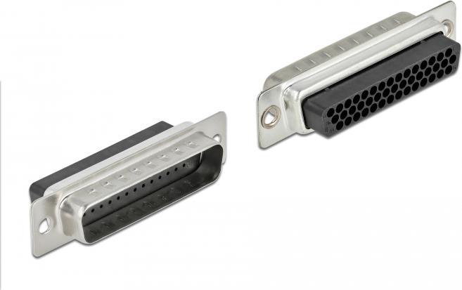 Actual product image Delock D-Sub HD 44 pin crimp male to 2 x RJ45 female with mounting kit beige