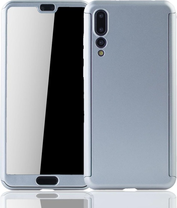 Produktbild König Design Hülle Handy Schutz für Huawei P20 Pro Full Case Cover Displayschutz Etuis Silber (Huawei P20 Pro)