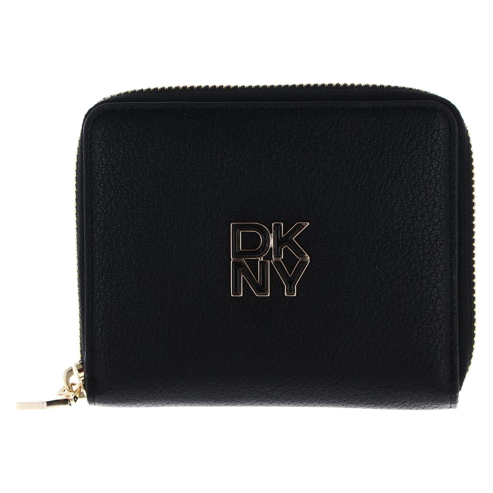 Dkny, Damen, Portemonnaie, Milan Tie Zip Around Wallet, Gold, Schwarz