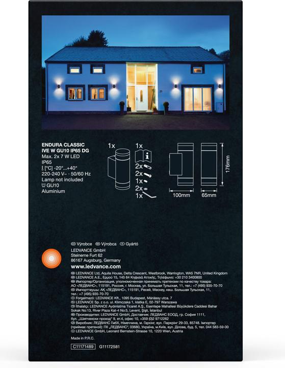 Produktbild Ledvance Endura Classic IP65 GU10 Ive Wall Dark Gray (GU10, IP65)