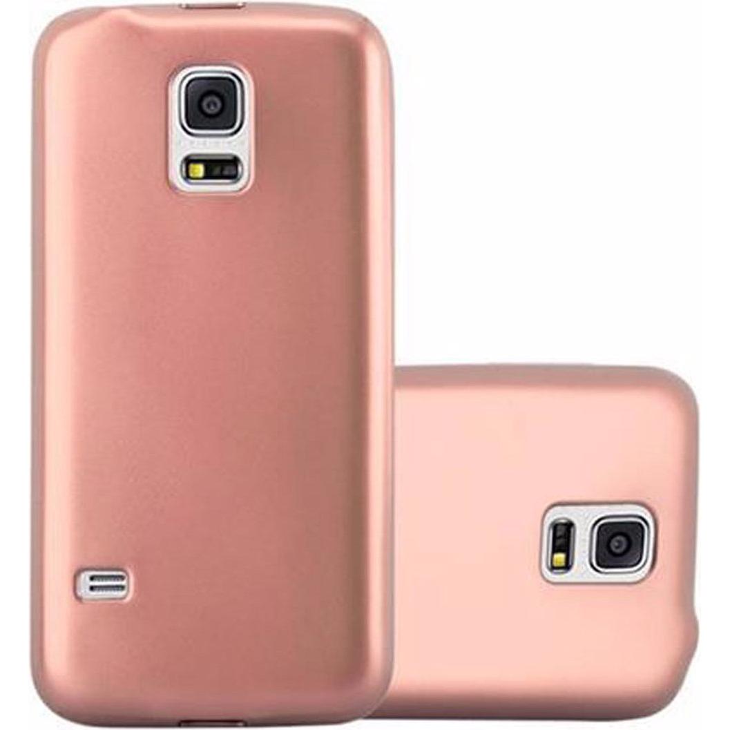 Cadorabo TPU Matt Metallic Cover (Samsung Galaxy S5 Mini, Samsung Galaxy S5 Mini Duos), Smartphone Hülle, Rosa