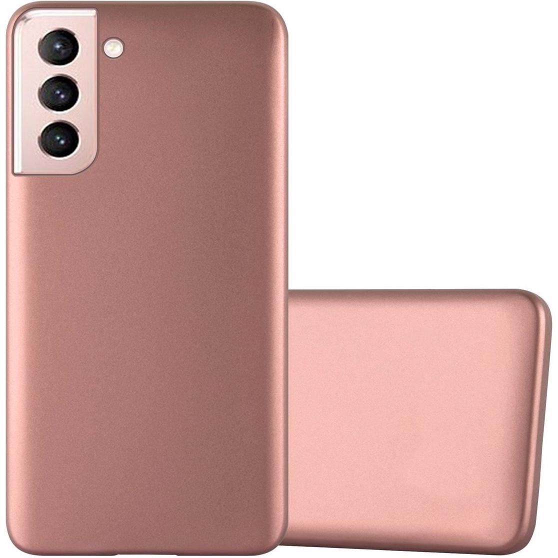 Cadorabo TPU Matt Metallic Cover (Samsung Galaxy S21 5G), Smartphone Hülle, Rosa