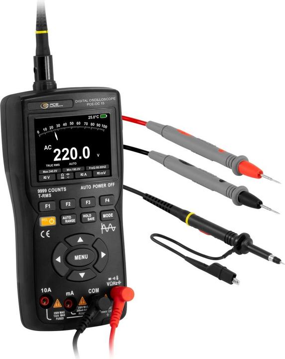 PCE Instruments PCE-OC 15 hand-held multimeter digital data logger, incl. test cable (CAT II 1000V, CAT III 600V)