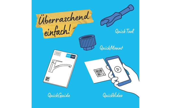 Produktbild Grohe Start QuickFix Küchenarmatur, Dual-Spülbrause, herausziehbar, schwenkbar, mattschwarz