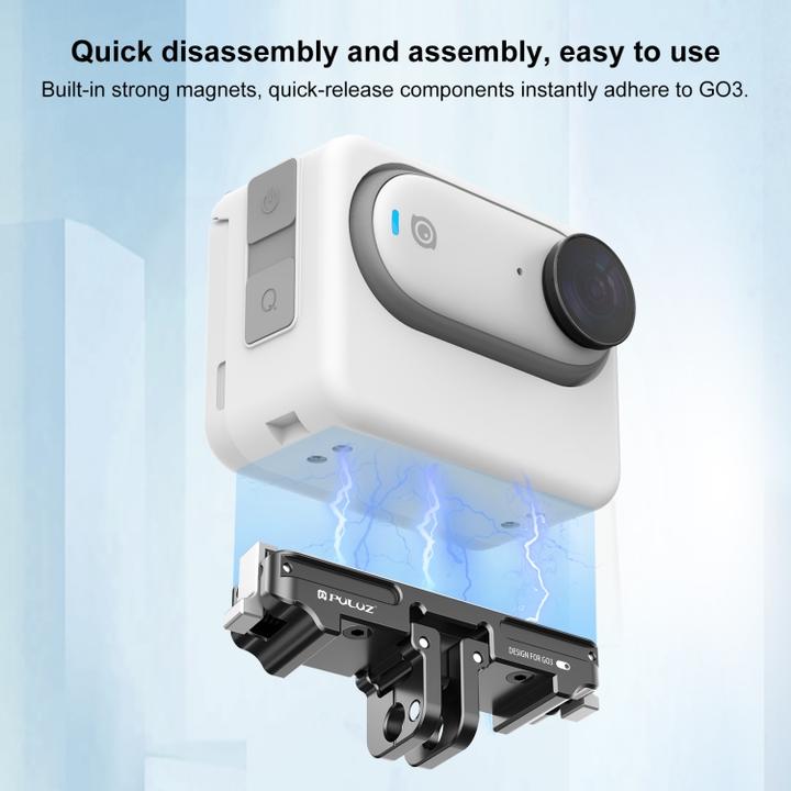 Produktbild Puluz For Insta360 GO3 / GO 3S Magnetic Aluminum Alloy Quick Release Base Mount (Black)