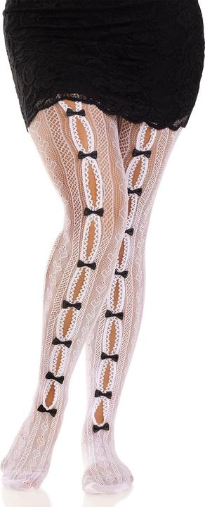Produktbild Leg Avenue Strümpfe Mit öffnungen Herz & Schleifen Weiss (One Size)