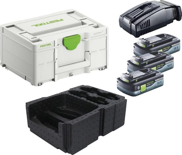 Produktbild Festool Energie Set 3x BP 18 Li 4,0 Ah HPC-ASI Akkupack 18V 4,0 Ah HighPower ( 3x 205034 ) + SCA 16 (18 V)