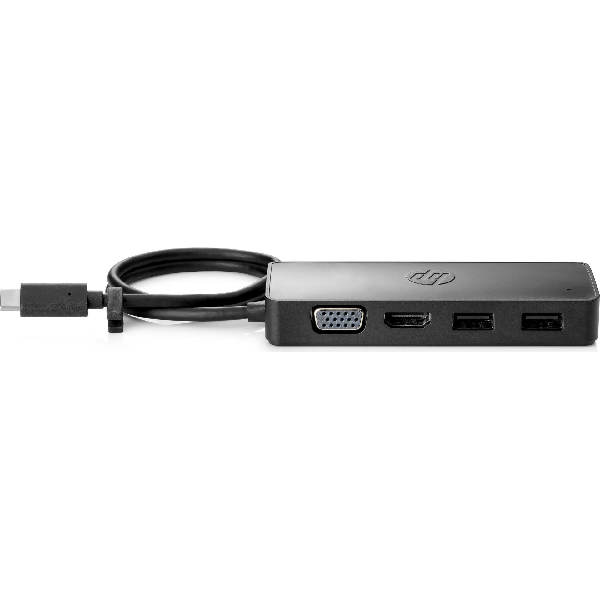 HP USB-C Travel Hub G2 (USB-C, 4 Ports), Dockingstation + USB Hub, Schwarz