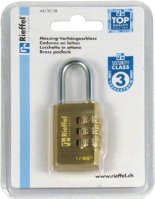 Actual product image Rieffel Brass combination lock 44/30 SB