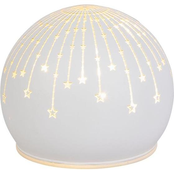 MICA Living, Weihnachtsbeleuchtung, LED Kugel mit Sternen - weiss - klein - ca. 10,5 x 9 cm