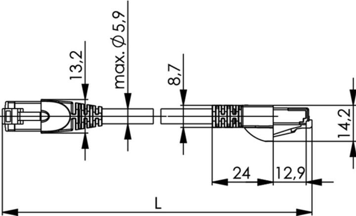 Produktbild Telegärtner MP8 FS 600 (S/FTP, CAT6a, 1 m)