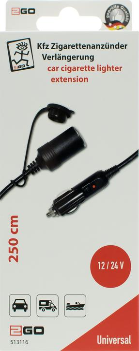 Produktbild 2GO KFZ-Zigarettenanzünder Verlängerung 250 cm