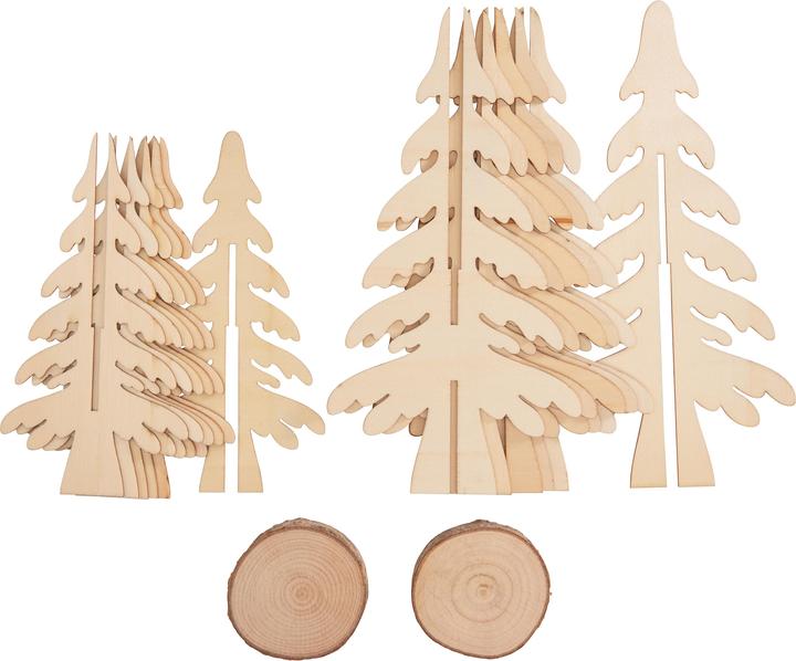 Produktbild VBS Holz-Steckmotiv "Tannenbaum", 2er-Set, je 7-tlg.